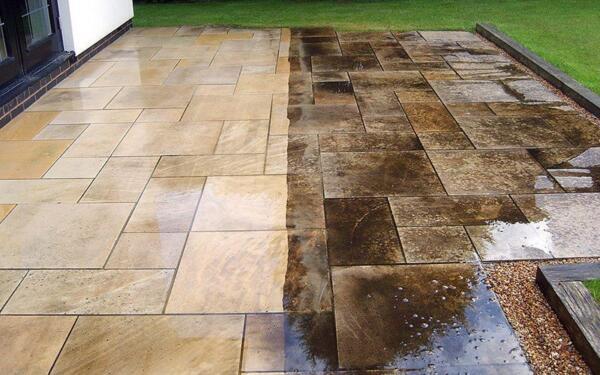 Sealed stone patio